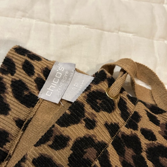 Chicos Zenergy Jogger Lounge Sweat pants Leopard Cotton Size 1 M Medium 8 / 10 - Picture 7 of 9